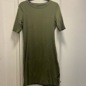 GAP Olive Green Midi T-Shirt Dress